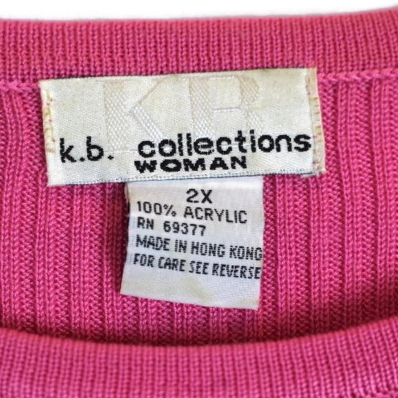 KB Collection Pink Women's Tank Top Sleeveless Blouse Pullover Size 2X 009 - Picture 2 of 4